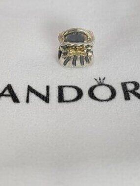 Pandora Silver & Bow Shopping Purse Bag